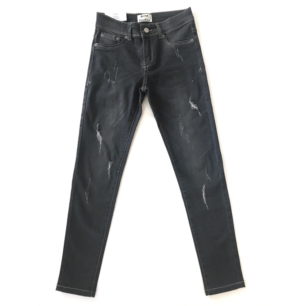 Acne studios gray distressed jeans denim pants